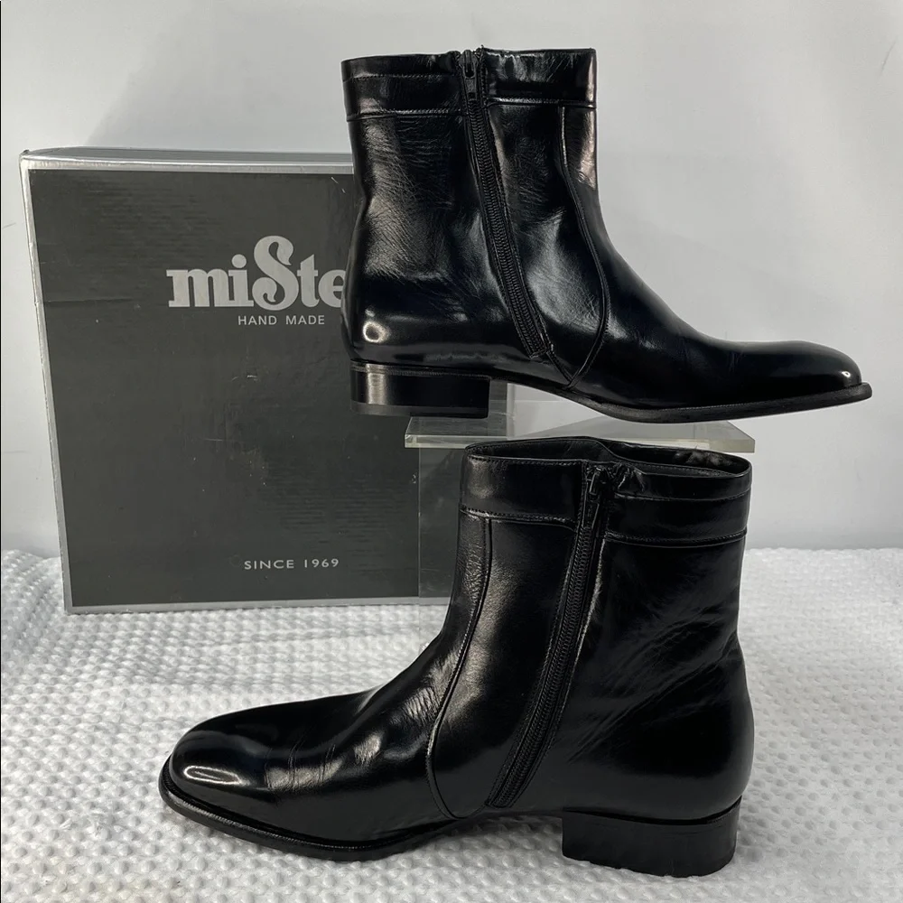 MISTER HAND MADE CLUB CUBANO LEATHER SIDE ZIP BOOTS FTL-02-160